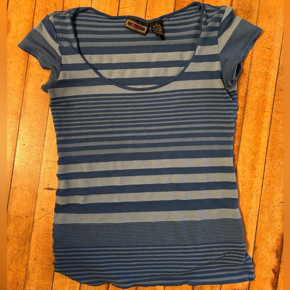 Blue Striped Short Sleeve Tee